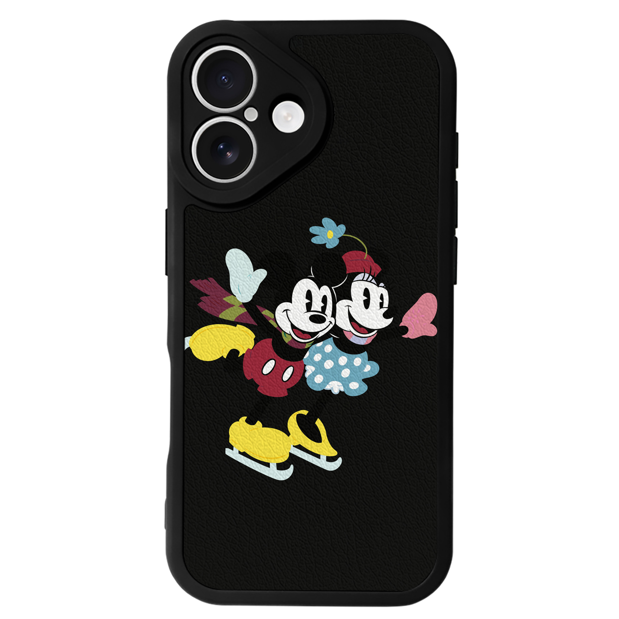 （画像用） ミッキーマウス Mickey Mouse 【iPhone 16シリーズ対応】シリコンスマホケース（レザー調） 材質：シリコン